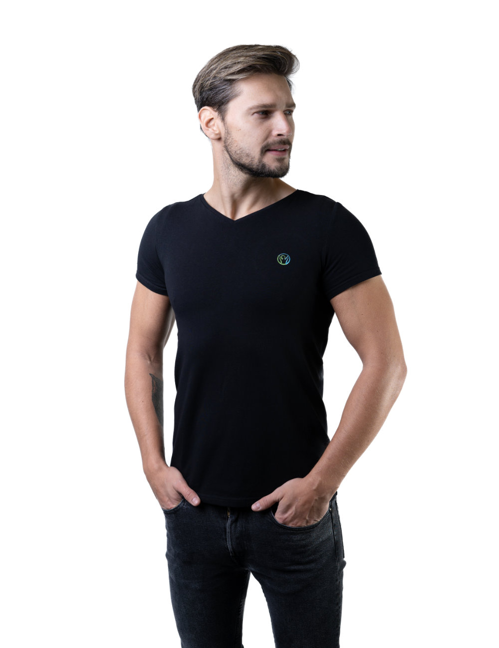 model prezentujący męską koszulkę prostującą eplecy.pl eplecy-pl